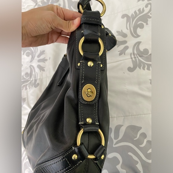 COACH Carly Large Hobo Shoulder Leather Black Purse - Picture 8 of 14